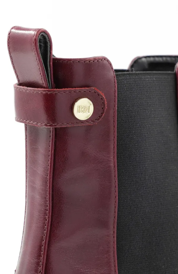 Bruno Magli Alma Chunky Leather Chelsea Boot - Bordeuax Bordeaux Sale