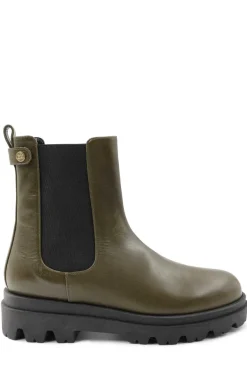 Bruno Magli Alma Chunky Leather Chelsea Boot Olive Online
