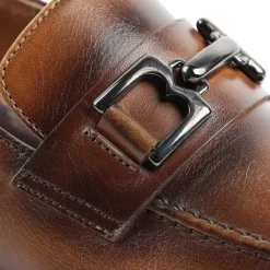 Bruno Magli Alpha Classic Bit Leather Loafer Cognac New