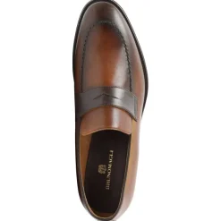 Bruno Magli Arezzo Burnished Penny Loafer Cognac/Dark Brown Best