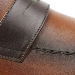 Bruno Magli Arezzo Burnished Penny Loafer Cognac/Dark Brown Best