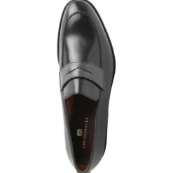 Bruno Magli Arezzo Burnished Penny Loafer Black/Dark Grey Sale