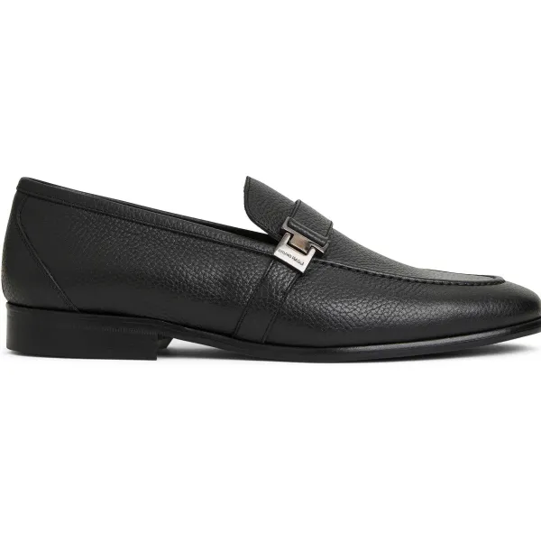 Bruno Magli Arlo Slip On Side Bit Loafer Black Leather