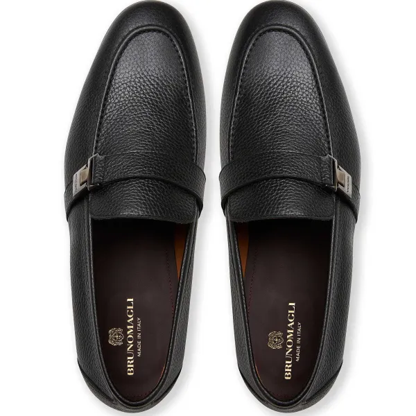 Bruno Magli Arlo Slip On Side Bit Loafer Black Leather