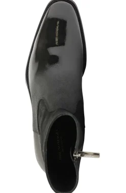 Bruno Magli Armando Patent Ombre Suede Zip Boot - Black Black Suede/Patent New