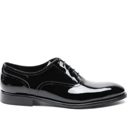 Bruno Magli Arno Sera Plain-Toe Balmoral Oxford Patent Black New