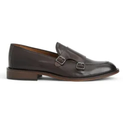 Bruno Magli Biagio Double Monk Slip On Loafer Leather Brown Discount