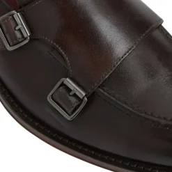 Bruno Magli Biagio Double Monk Slip On Loafer Leather Brown Discount