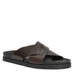 Bruno Magli Bologna Double Strap Sandal Leather Dark Brown Clearance