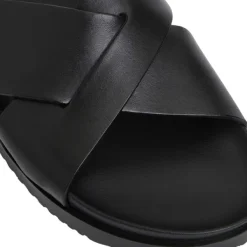 Bruno Magli Bologna Double Strap Sandal Leather Black Clearance