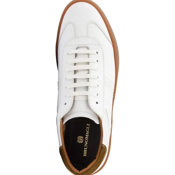 Bruno Magli Bono Leather Lace-Up Sneaker - White White Leather Sale