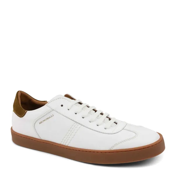 Bruno Magli Bono Leather Lace-Up Sneaker - White White Leather Sale