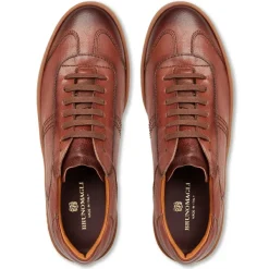 Bruno Magli Bono Leather Lace-Up Sneaker-Cognac Cognac Leather Sale