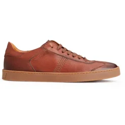 Bruno Magli Bono Leather Lace-Up Sneaker-Cognac Cognac Leather Sale