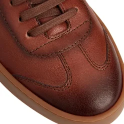 Bruno Magli Bono Leather Lace-Up Sneaker-Cognac Cognac Leather Sale