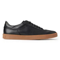 Bruno Magli Bono Leather Lace-Up Sneaker Black Outlet