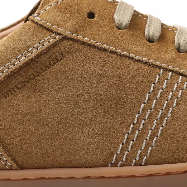 Bruno Magli Bono Suede Lace-Up Sneaker - Cognac Cognac Suede Outlet