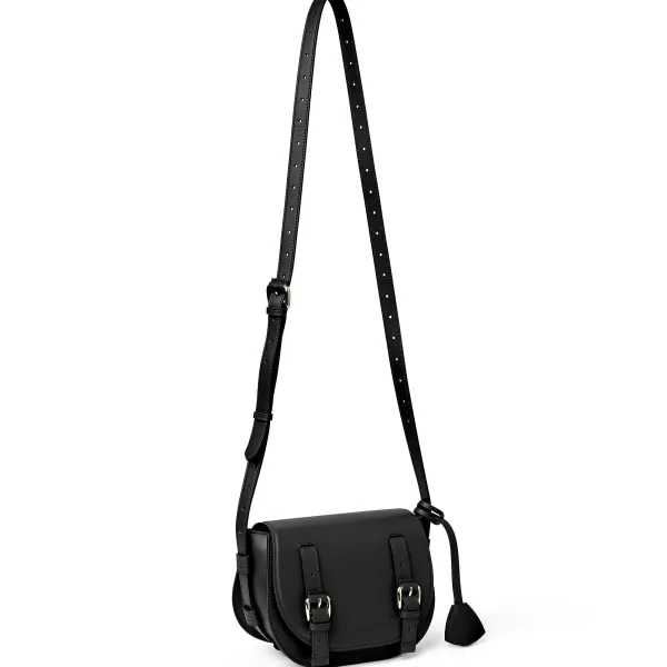 Bruno Magli Camilla Equestrian Inspired Handbag Black Nappa Leather Black Leather Discount
