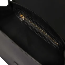 Bruno Magli Camilla Equestrian Inspired Handbag Black Nappa Leather Black Leather Discount