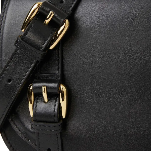 Bruno Magli Camilla Equestrian Inspired Handbag Black Nappa Leather Black Leather Discount