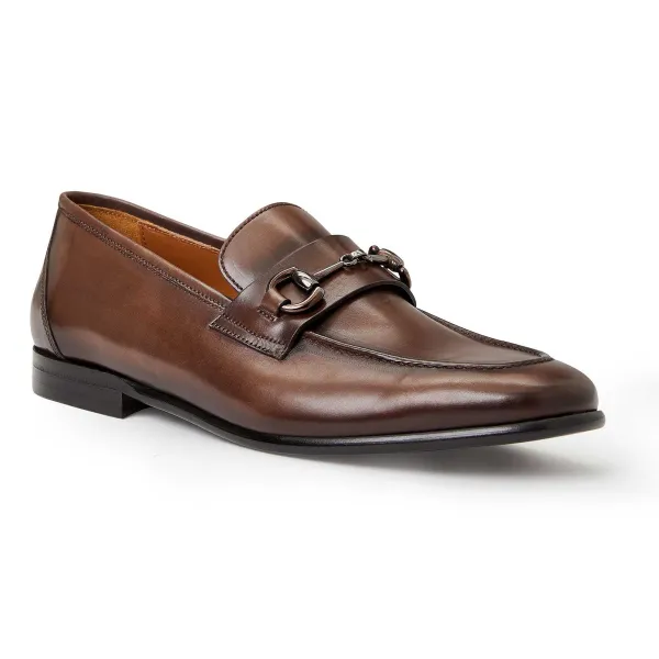 Bruno Magli Collezione Mauro Leather Slip-On Loafer Taupe Clearance