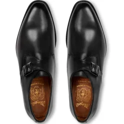 Bruno Magli Collezione Vilante Leather Single Strap Monk Loafer-Black Black Leather Sale