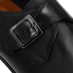 Bruno Magli Collezione Vilante Leather Single Strap Monk Loafer-Black Black Leather Sale