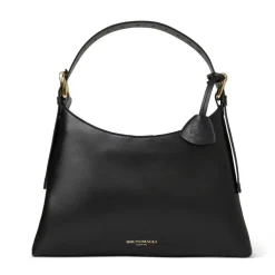 Bruno Magli Cora Mini Hobo Handbag Black Nappa Leather Black Leather Clearance