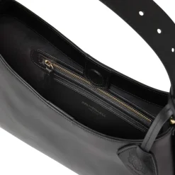 Bruno Magli Cora Mini Hobo Handbag Black Nappa Leather Black Leather Clearance