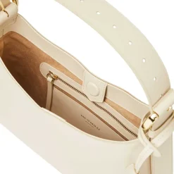 Bruno Magli Cora Mini Hobo Nappa Leather Cream New
