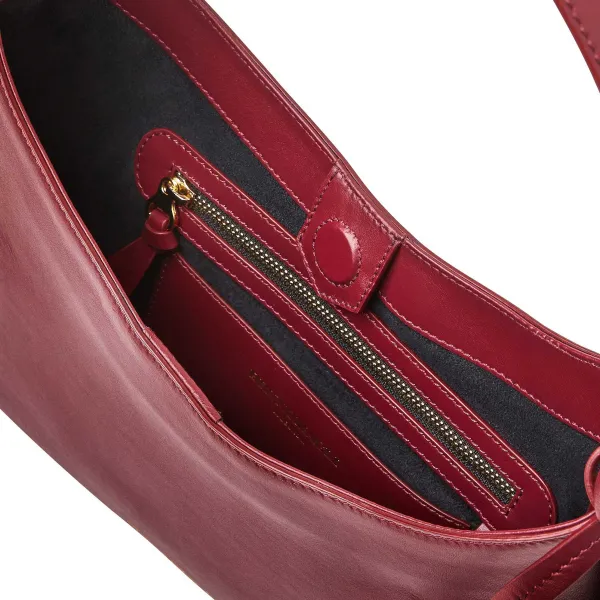 Bruno Magli Cora Mini Hobo Wine Nappa Leather Wine Leather Outlet