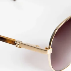 Bruno Magli Costa Aviator Sunglasses Gold Tortoise Clearance