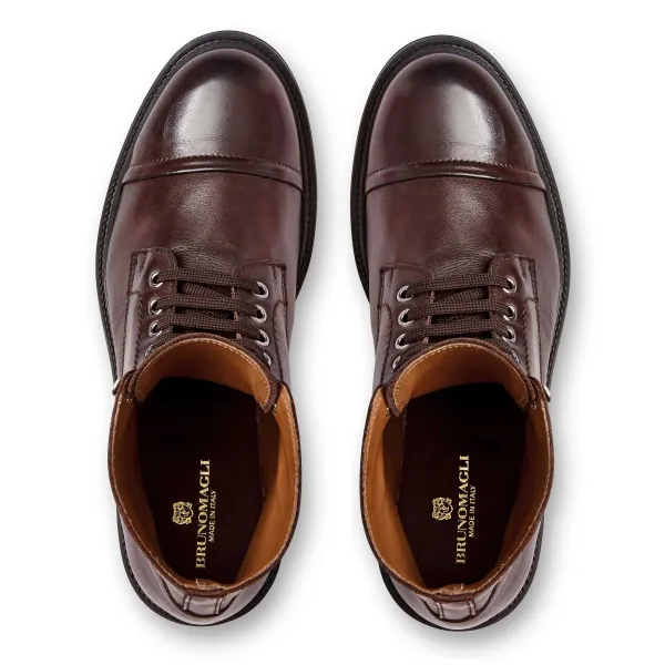 Bruno Magli Costanzo Lace-Up Boot-Brown Dark Brown Leather Clearance