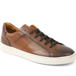 Bruno Magli Dante Lace-To-Toe Leather Sneaker Cognac Hot