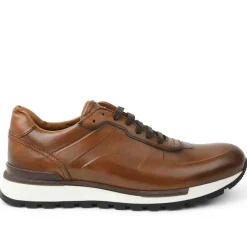 Bruno Magli Davio Hand-Burnished Leather Sneaker Cognac Leather Outlet