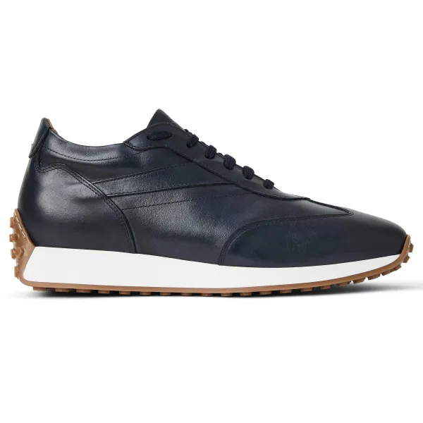 Bruno Magli Duccio Mid Leather Jogger Sneaker Navy New