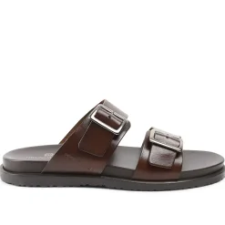 Bruno Magli Erasmo Double-Buckle Sandal Dark Brown