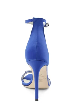 Bruno Magli Estelle Embellished Open-Toe Heel Blue Satin Best