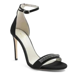 Bruno Magli Estelle Embellished Open-Toe Heel Black Satin Best