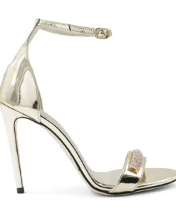 Bruno Magli Estelle Embellished Open-Toe Heel Gold Outlet