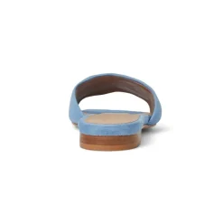 Bruno Magli Fabia Single Banded Slide Light Blue Suede Outlet