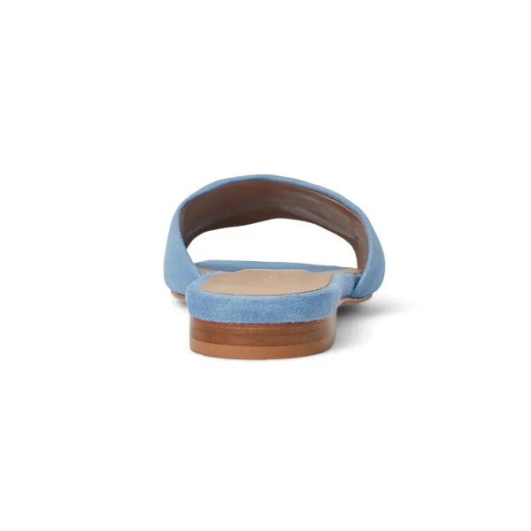 Bruno Magli Fabia Single Banded Slide Light Blue Suede Outlet