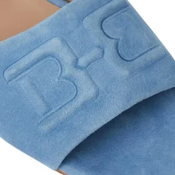 Bruno Magli Fabia Single Banded Slide Light Blue Suede Outlet