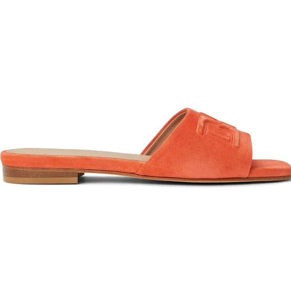Bruno Magli Fabia Single Banded Slide Orange Suede