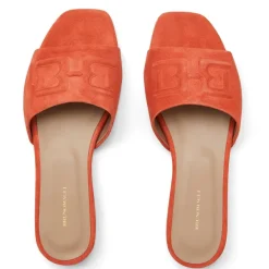 Bruno Magli Fabia Single Banded Slide Orange Suede