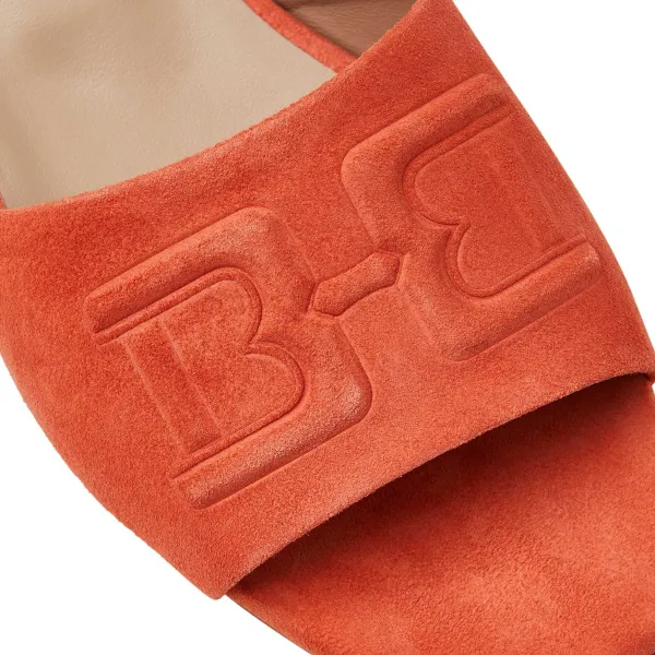 Bruno Magli Fabia Single Banded Slide Orange Suede