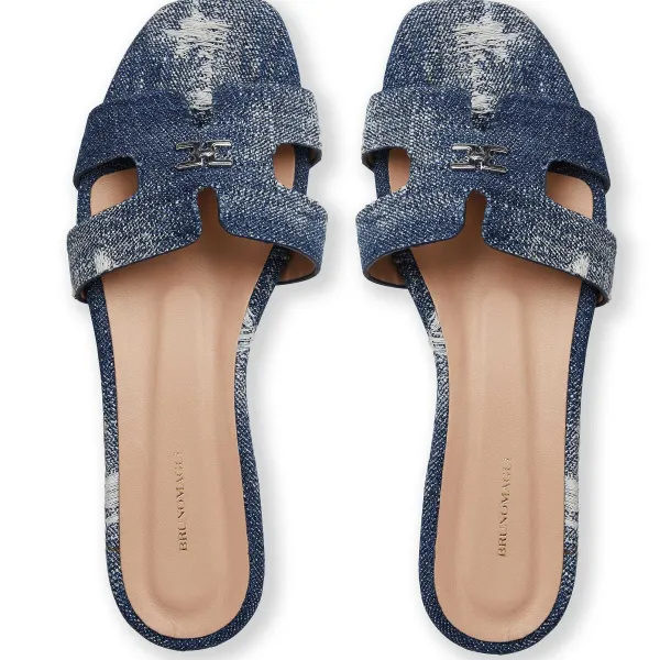 Bruno Magli Fina Single Band Sandal Denim Hot