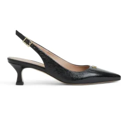 Bruno Magli Fiona Slingback Pump Black Crinkle Patent Black Patent Leather