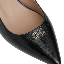 Bruno Magli Fiona Slingback Pump Black Crinkle Patent Black Patent Leather