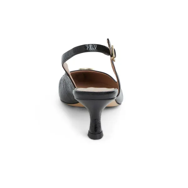 Bruno Magli Fiona Slingback Pump Black Crinkle Patent Black Patent Leather Online